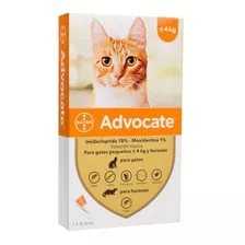 Antipulgas Advocate Gatos -acaros Sarna 0 A 4 Kg X 3 Pipetas