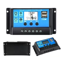 2 Un. Controlador Carga Painel Solar 10a Regulador Lcd Usb