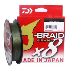 Línea De Pesca Multifilamento Verde Daiwa J-braid X8 De 8 Hilos Y 270 Mm