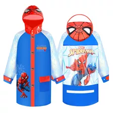 Nuevo Chubasquero Midi Infantil Azul Y Rojo Spider-man