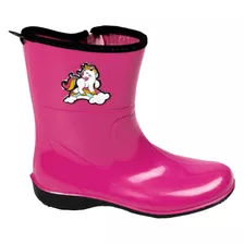 Bota Infantil Galochinha Borracha Personagem Rosa Oferta