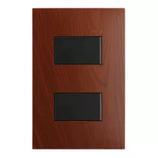 Interruptor Doble Negro-madera Merbau 2 Vías - S25