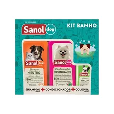 Kit Sanol Dog Pet P/ Cães Shampoo + Condicionador + Colonia