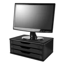 Suporte Para Monitor 3 Gavetas Preto Souza 1015687