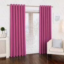 Cortina Para Sala E Quarto 300x280 Com Ilhos Para Varão Cor Pink