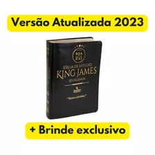 Bíblia King James De Estudo Atualizada - Kja1611 - Textos E Mapas Coloridos E Letras Gigantes - Capa Luxo Preto