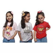 Kit 10 Camisetas Infantil Atacado Menina 12x S/ Juros