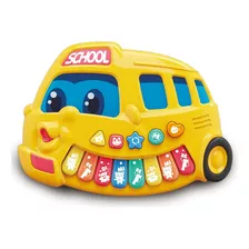 Teclado Musical Infantil Ônibus Escolar Colorido -shiny Toys