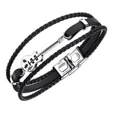 Pulsera De Cuero Hombre Y Mujer Guitarra Elegante Y Juvenil