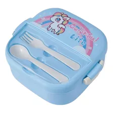 Lunchera Taper Infantil Vianda Lonchera Cubiertos Unicornios