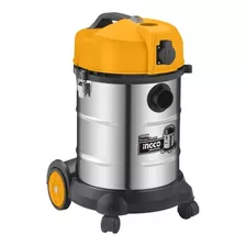 Ff Aspiradora Ingco Seco Humedo 30lt 1400w Industria Vc14301 Color Plateado/amarillo/negro