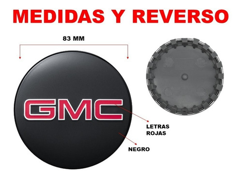 Par Centros De Rin Gmc Yukon Denali 15-16 Negro/rojo 83 Mm Foto 2