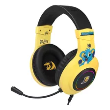 Headset Gamer Redragon Hylas Brancoala B260rgb Preto Rgb Cor Amarelo