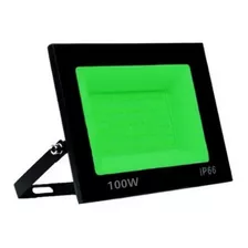 Refletor Led 100w Verde Prova Dagua Luminária Holofote