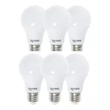 6 Piezas / Foco Led 9 Watts Igoto Luz Fría (equivalente 60w)