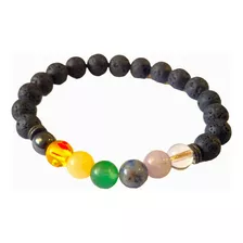 1 Pulseira Difusora Aromaterapia Pedra Vulcânica 7 Chakras