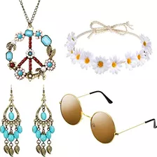 El Conjunto De Disfraz Hicarer Hippie Incluye Gafas De Sol, 