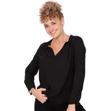 Blusa Palassi Mujer Negro Rayon 4060