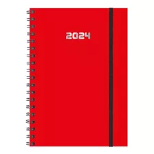 Agenda 2024 S.vista N° 8 C/espiral Gofrada Azul Color De La Portada Rojo