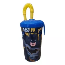 Vaso Con Bombilla Niños Sport Batman 400ml Color Amarillo