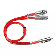 Cabo Coaxial Y Rca Stetsom Série Prata 40 Cm 1 Macho 2 Fêmea