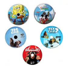 5 Dvds Touro Ferdinando,era Gelo,mickey Bob Esponja