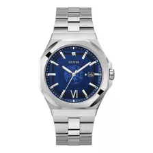 Reloj Guess Gw0573g1 Hombre Analogico Cuarzo Color De La Malla Plateado Color Del Bisel Plateado Color Del Fondo Azul 2