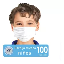 Barbijos Descartables Infantiles Tricapa Niños Colegios X100