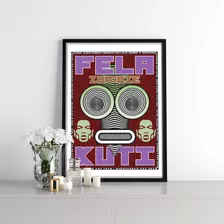 Fela Kuti Poster Mosaico Exclusivo Tourne Mundial 70