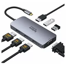 Adaptador Usb C A Hdmi Dual, Estacion De Acoplamiento Usb C