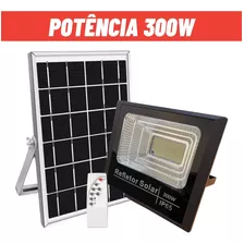 Refletor Solar Led 300w Alta Potência Campo Outdoor Vejá! Cor Da Carcaça Preto Cor Da Luz Branco-frio