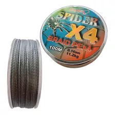 Línea Hilo De Pesca Multifilamente X4 Hebras Spider 100m