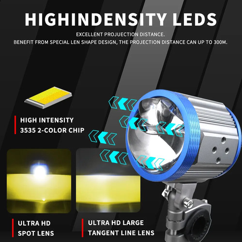 Lupas Led Faro 3 PuLG Neblina Baja Alta + Laser 30000lm U90 Foto 2