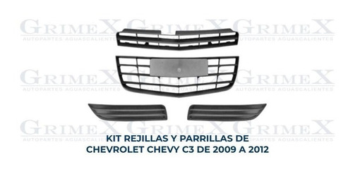 Juego Rejillas Parrillas Chevy C3 2009-09-10-11-2012-12 Ore Foto 2