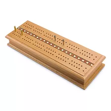 Sterling Games Caja De Cribbage De Madera De Lujo Con Almac