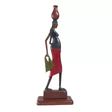 Escultura Mulher Retirante De Madeira Artesanato 45,5x16,5cm