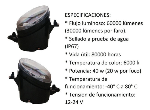 Par Faros Auxiliares Niebla Led F115 Renault Clio 2009 Foto 3