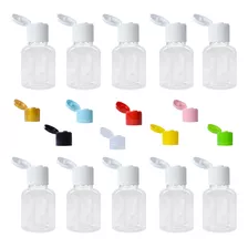 100 Mini Frasco De Plástico 20ml C/ Tampa Fliptop Para Creme