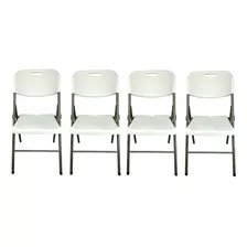 Cadeira Dobrável Branca - Para Mesa Maleta 4 Unidades