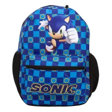 Mochila Sonic Azul Costas Juvenil Escolar