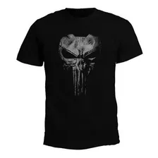 Camiseta Estampada Punisher Logo Chaleco Comic Hombre Bto