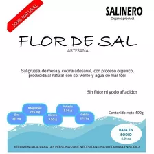 Flor De Sal Orgánica 100% Natural Baja En Sodio 3 Bolsas