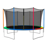 Cama Elástica Femmto Tpl12ft00 Con Diámetro De 3.65 m, Color Del Cobertor De Resortes Multicolor Y Lona Negra