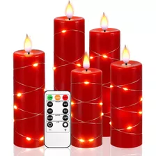 Velas Electricas Kiexung 5pk-red 5 Unidades De Navidad