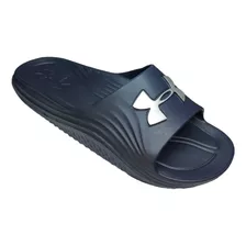 Chinelo Slide Tala Adulto Under Armour Azul Marinho/prata