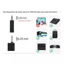 Microfone Sem Fio Kapbom Recarregável Alcance 50mt Cor Dourado