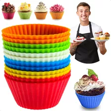 Kit 12 Forminhas Silicone Mini Cupcake Bolo Muffin Assadeira