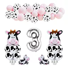 Set Globos Vaca 85 Cm Y Con Manchas De Vaca Globo Numero 