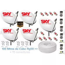 Kit Com 6 Antenas Ku Completas. Parafusos E Buchas De Fixa