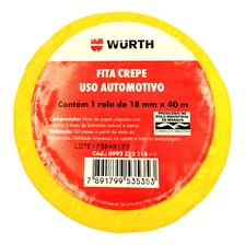 Fita Crepe Automotiva Amarela - 18mm X 40 Metros - Wurth